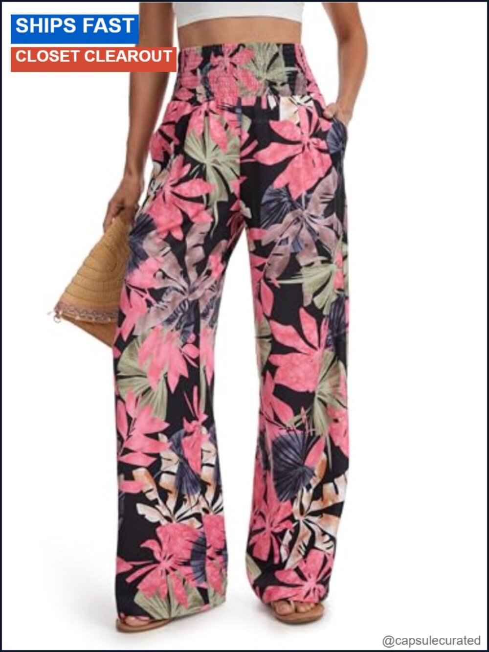 Tall Women's Wide Leg Palazzo Pants High Waisted Summer Lounge Trousers